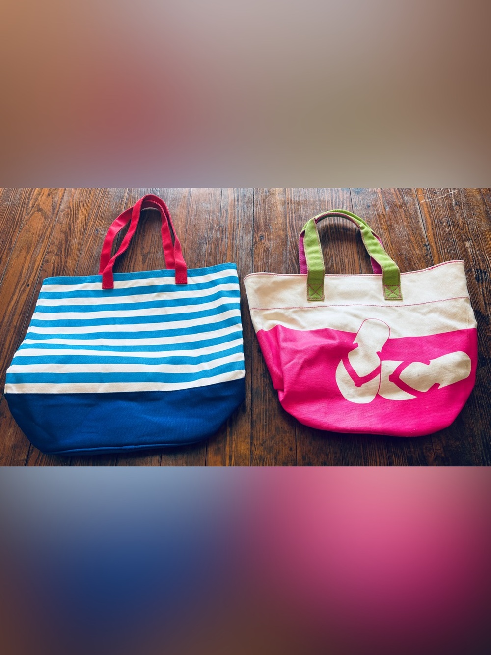 Set of Canvas Sturdy Barnes & Noble Canvas Tote Bags